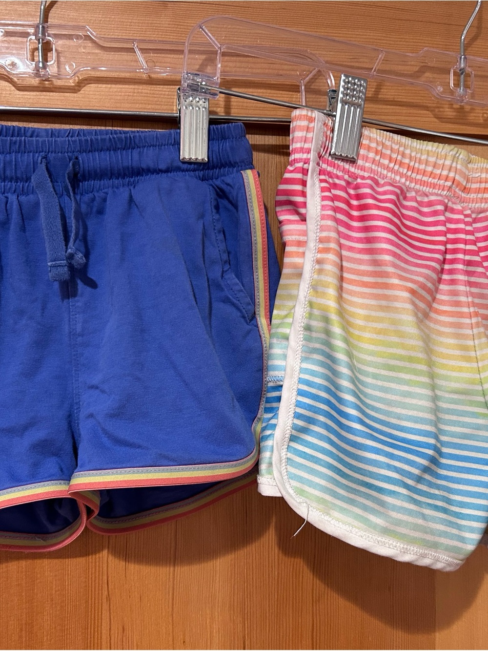 Tea Kids Royal Blue Short & Primary Rainbow Stripe Casual Shorts Set